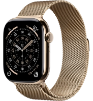Часы Apple Watch Series 11 46mm Titanium Case Milanese Loop Gold M/L