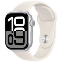 Часы Apple Watch Series 10 42mm Silver Aluminium Case GPS Sport Band Starlight M/L