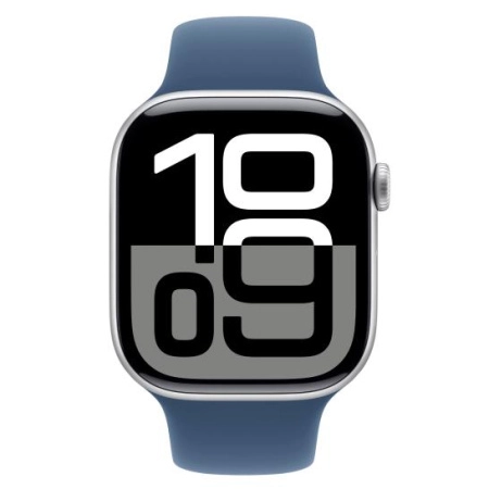 Часы Apple Watch Series 10 42mm Silver Aluminium Case GPS Sport Band Denim S/M