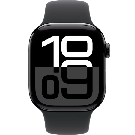 Часы Apple Watch Series 10 46mm Jet Black Aluminium Case GPS Sport Band Black S/M