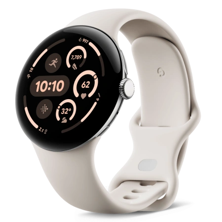 Часы Google Pixel Watch 3 45mm WiFi Polished Silver Case/Porcelain