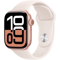 Часы Apple Watch Series 10 46mm Rose Gold Aluminium Case GPS Sport Band Starlight M/L