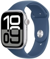 Часы Apple Watch Series 10 46mm Silver Aluminium Case GPS Sport Band Denim M/L