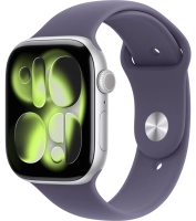 Часы Apple Watch Series 11 42mm Silver Aluminium Case GPS Sport Band Purple Fog S/M