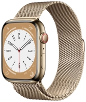 Часы Apple Watch Series 8 41mm Stainless Steel Case GPS+Cellular Milanese Loop Gold