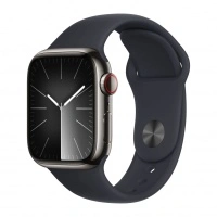 Часы Apple Watch Series 9 41mm Graphite Stainless Steel Case Sport Band Midnight M/L