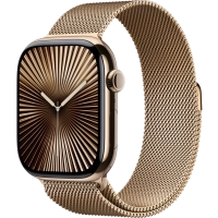 Часы Apple Watch Series 10 46mm Titanium Case Milanese Loop Gold S/M