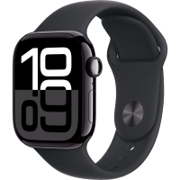 Часы Apple Watch Series 10 42mm Jet Black Aluminium Case GPS Sport Band Black S/M