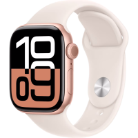 Часы Apple Watch Series 10 42mm Rose Gold Aluminium Case GPS Sport Band Starlight S/M